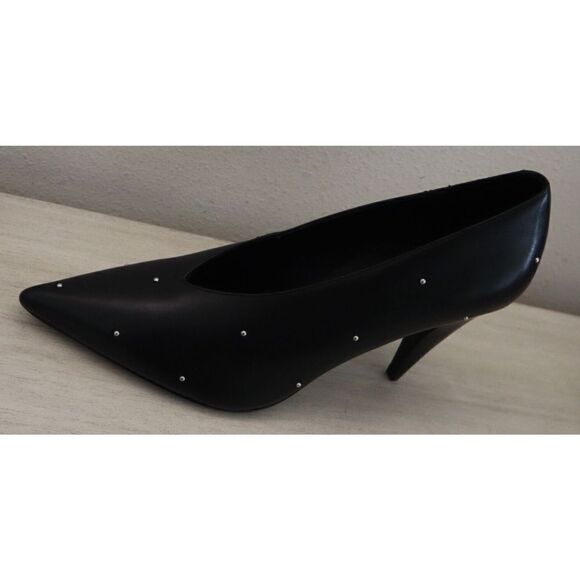 ALLSAINTS 34WF801P Women's Sz 9M Black Adrianna Leather Studded Heels Pumps - Picture 10 of 13